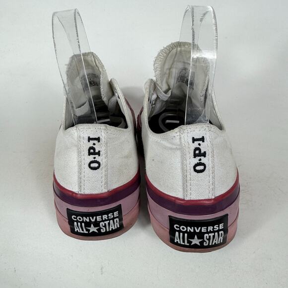 Converse Chuck Taylor All Star O.P.I. Platform Sneaker Women's 7 White Low Top - Picture 7 of 10